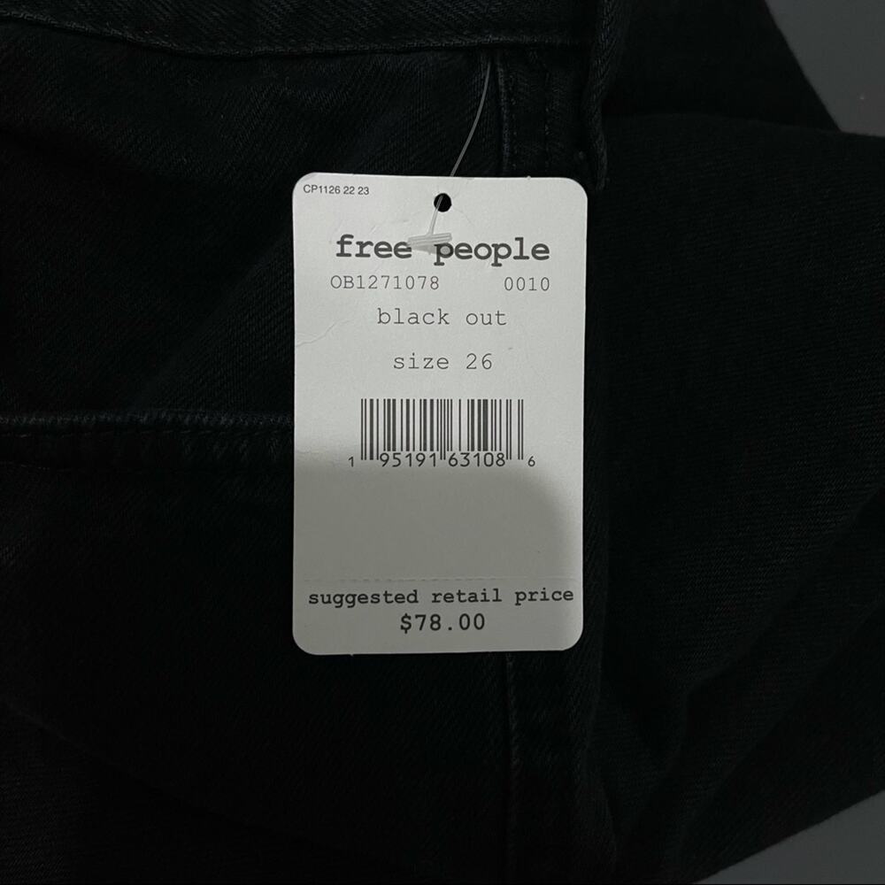 Free People Stove Pipe Jeans Black Cropped Size 26 NEW - Picture 9 of 10